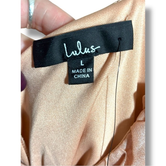 Lulu’s Shiny Peach Spaghetti Strap Pleated Cups Mini Formal Style Sundress - Picture 13 of 16